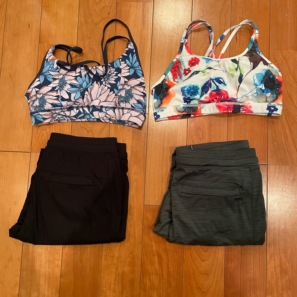 Born Primitive Floral Sports Bras and Black & Green Joggers Set